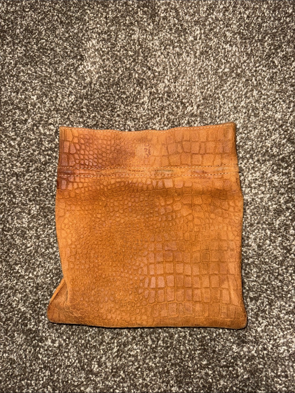 Free People Brown Croc-Embossed Suede Pouch